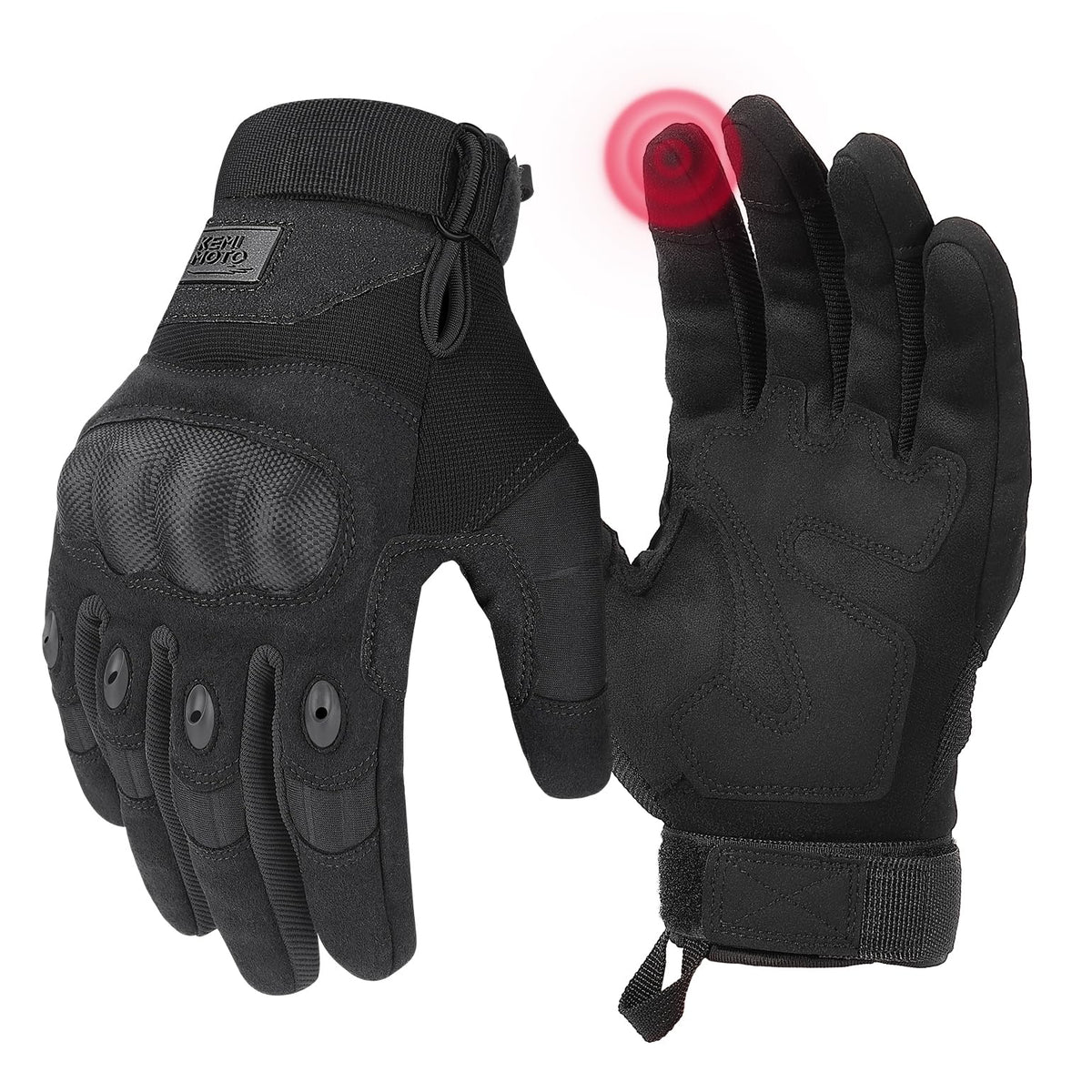 KEMIMOTO Men's Hard-Shell Touchscreen Motorcycle Gloves