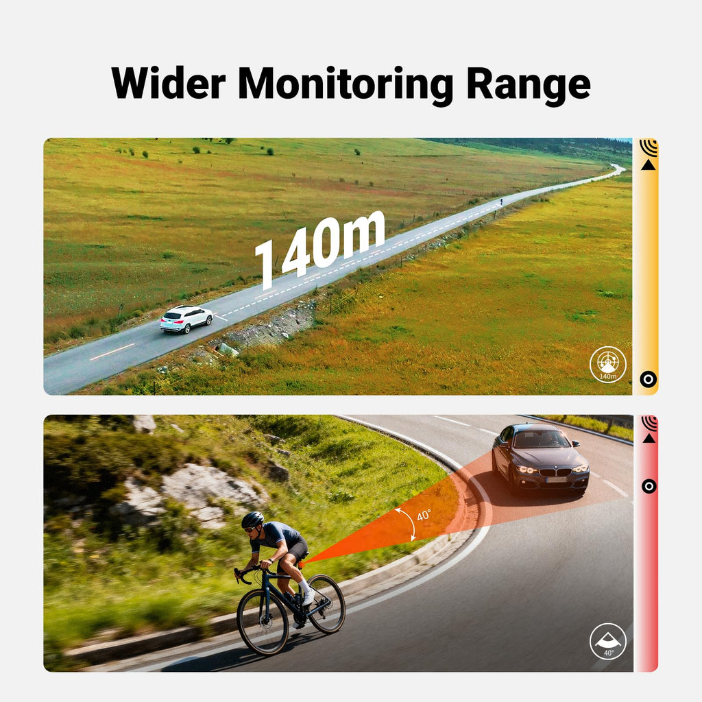 COOSPO TR70 Bike Radar Tail Light with Vehicle Alerts