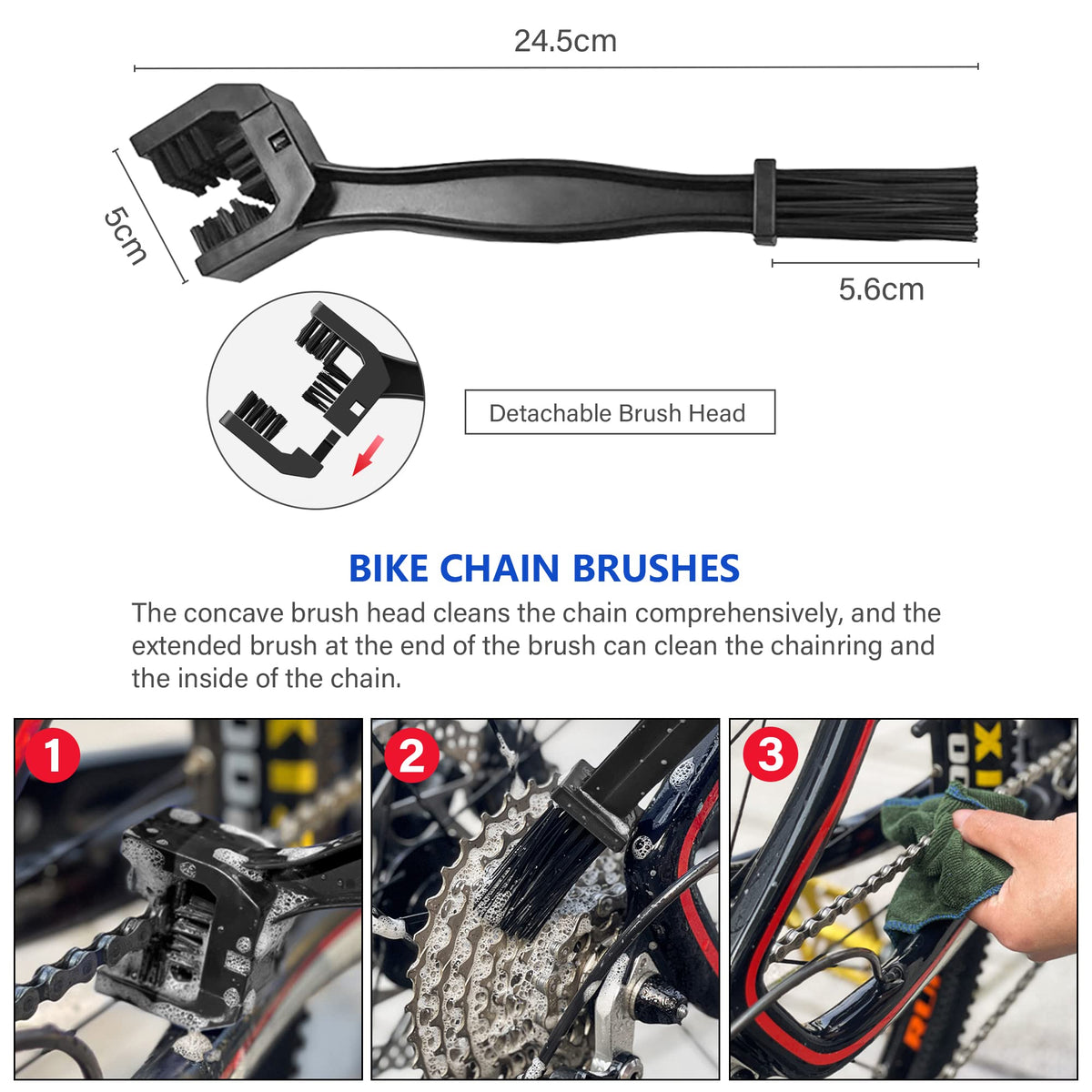 YIMAX Bike Chain Cleaning Kit with Lubricant and Brushes