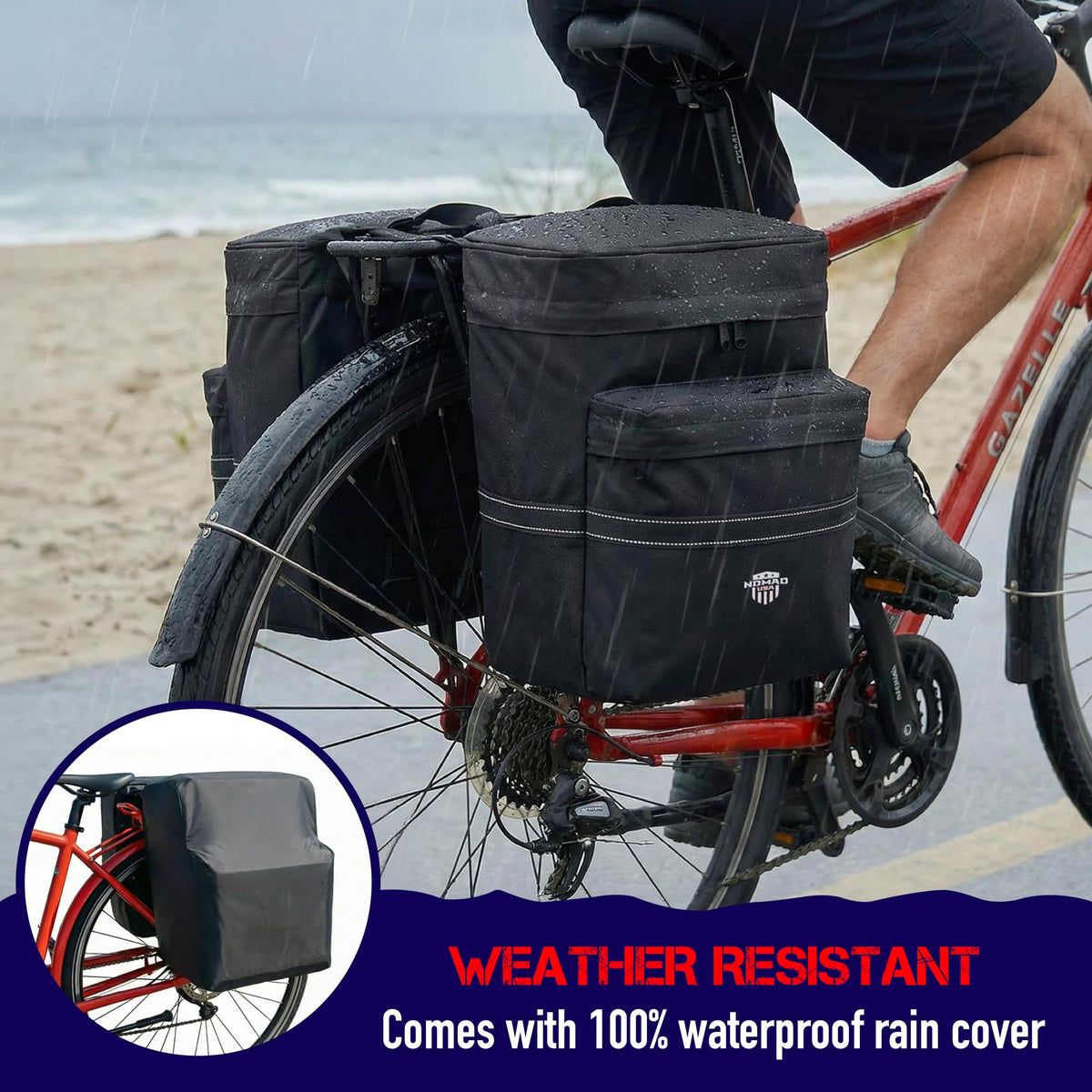 Nomad USA 34L Convertible Bike Panniers and Backpack Set