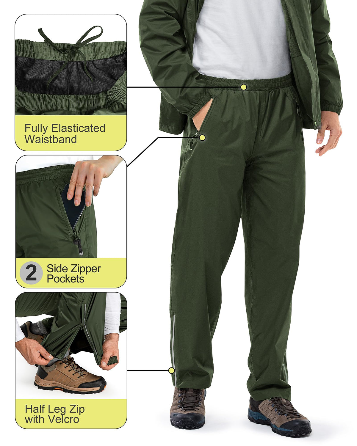33,000ft Men's Lightweight Packable Waterproof Rain Suit