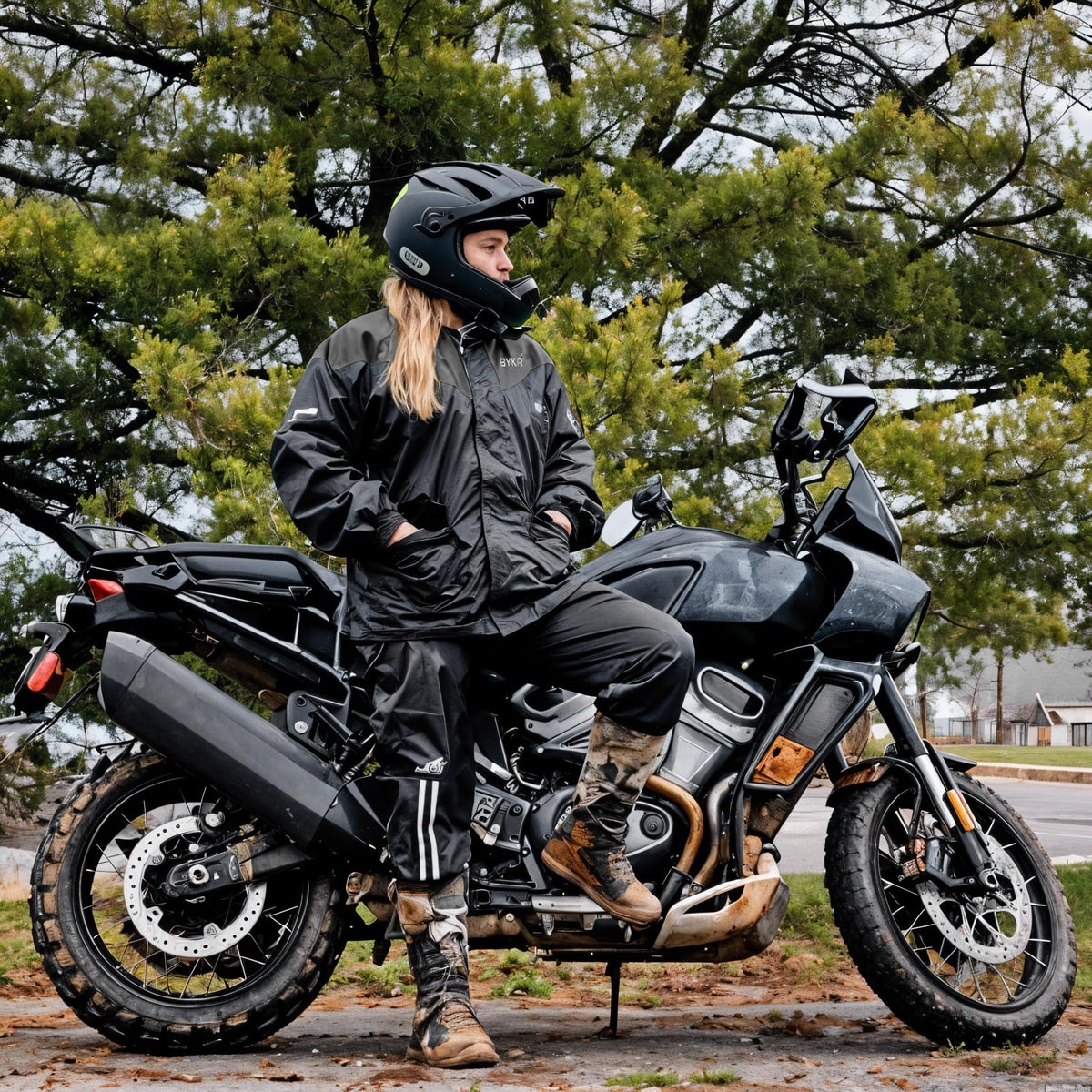 BYKR Unisex Waterproof 2-Piece Motorcycle Rain Suit