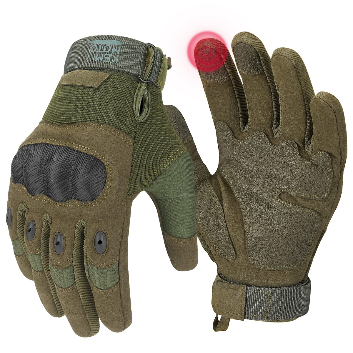 KEMIMOTO Men's Hard-Shell Touchscreen Motorcycle Gloves