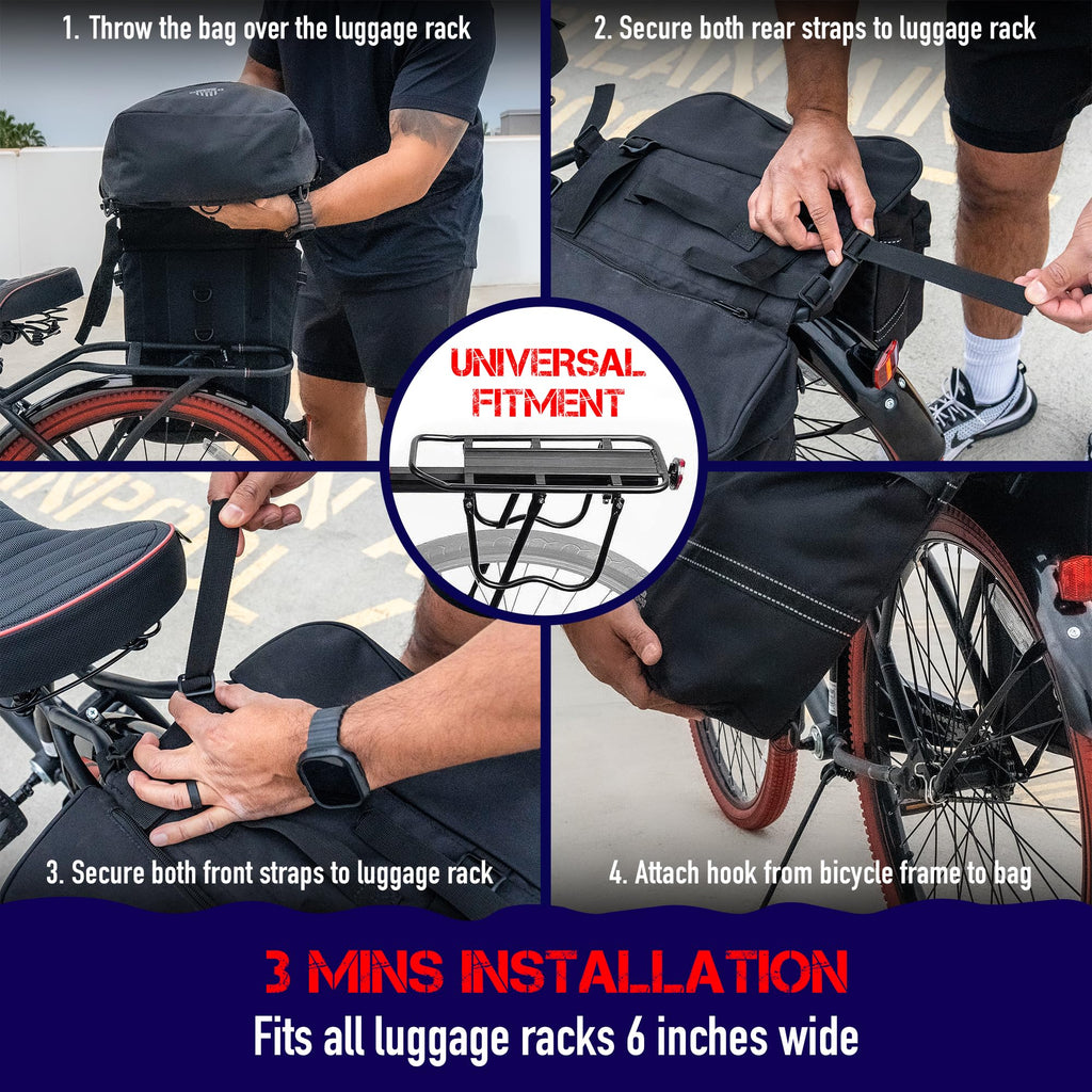 Nomad USA 34L Convertible Bike Panniers and Backpack Set